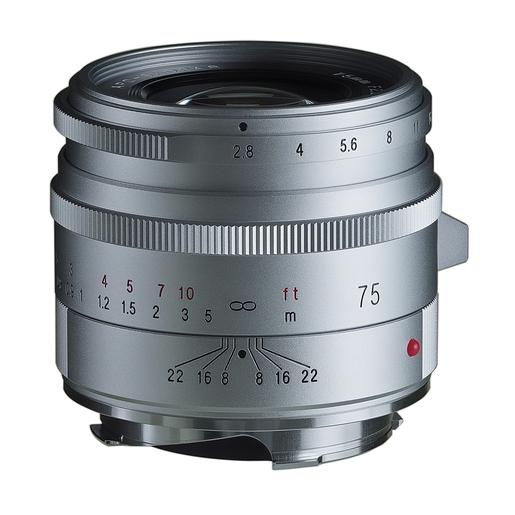 Objektiv, Kameraobjektiv, Silbernes Objektiv, 75mm, manueller Fokus