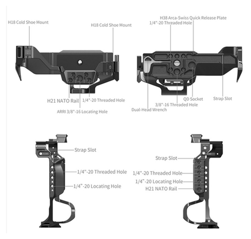 SmallRig 5147 Cage für Panasonic LUMIX S1R II/S5 II/S5 IIX/G9 II mit Batterie Grip