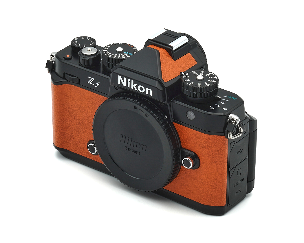 kamera, dslr, nikon, orangefarbener, gehäusekappe